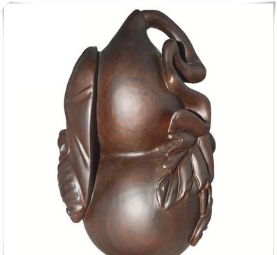 恒發(fā)廠家直銷 26CM黑檀招財葫蘆擺件工藝品 開業(yè)家居辦公葫