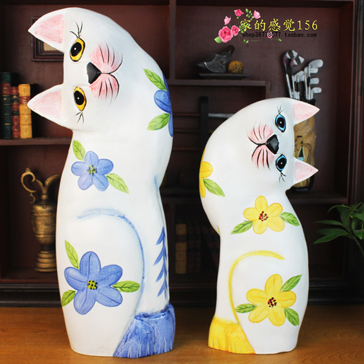 【廠家直銷大號木雕情侶貓工藝品家居擺件原木雕刻擺飾婚慶節(jié)日禮品】價格,廠家,圖片,木質、竹質工藝品,義烏市騰澤工藝品商行-